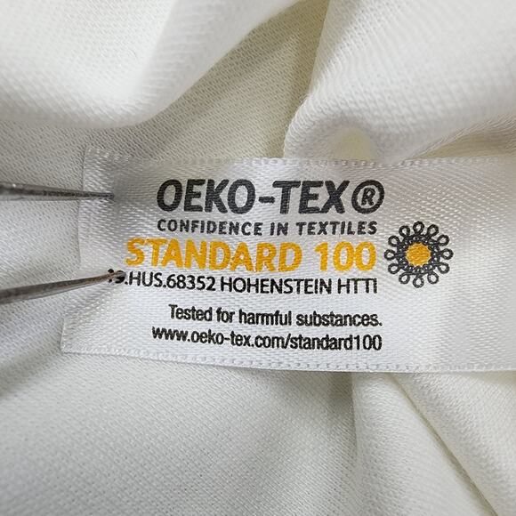 Lands End Top Womens 2X White Gold Zipper Shoulder Cuffed Cap Sleeves Stretch - Picture 5 of 11